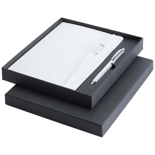 Legato Elegance A5 notitieboek met harde kaft en rollerbalpen set – 106258, luxe schrijfset van gerecycled kunstleder en FSC-papier met premium pen