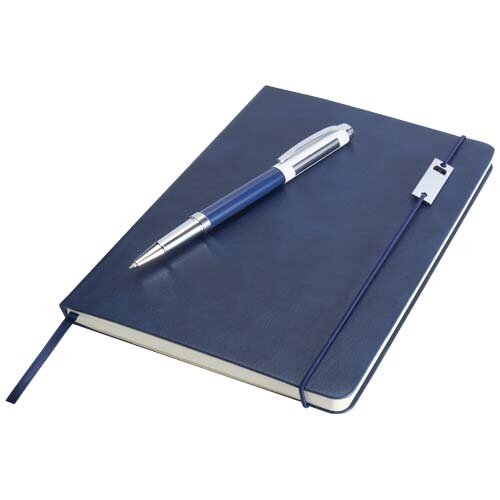 Legato Elegance A5 notitieboek met harde kaft en rollerbalpen set – 106258, luxe schrijfset van gerecycled kunstleder en FSC-papier met premium pen