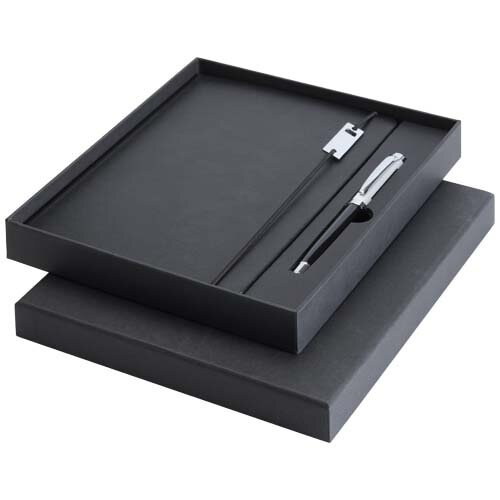Legato Elegance A5 notitieboek met harde kaft en rollerbalpen set – 106258, luxe schrijfset van gerecycled kunstleder en FSC-papier met premium pen