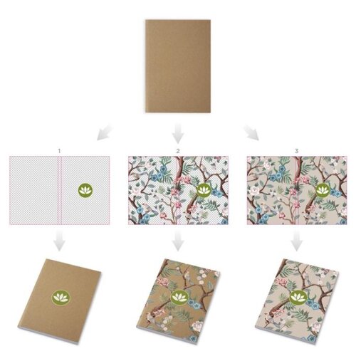 DéBlé Novella Austen A6 gerecycled notitieboek 21026706 bedrukt met logo