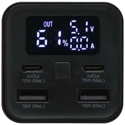 Acamar powerbank van 20.000 mAh 70 W voor laptops van gerecycled aluminium