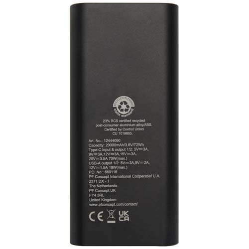 DeBle Acamar Laptop Powerbank 20.000 mAh 70W 12444090 bedrukken met logo