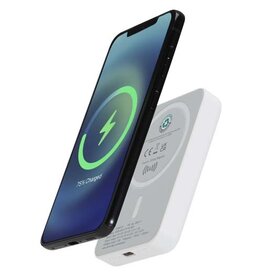 Acrab magnetische draadloze powerbank van 5000 mAh 15 W met 20 W PD van gerecycled plastic