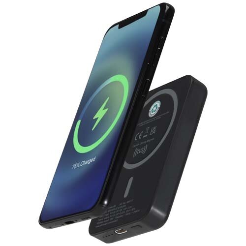 Acrab magnetische draadloze powerbank van 5000 mAh 15 W met 20 W PD van gerecycled plastic