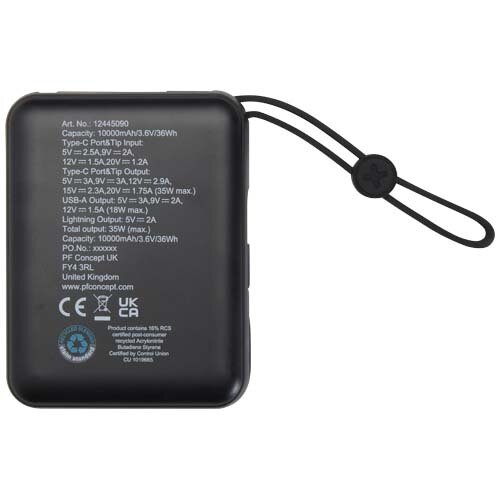 DeBle Acrux Tabletpowerbank 10.000 mAh 35 W 124450 bedrukken met logo