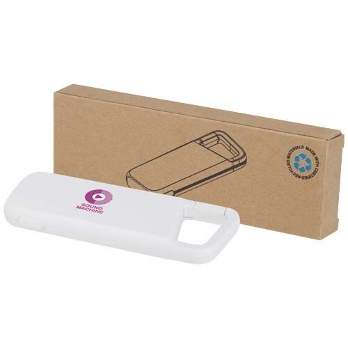 Alkes waterbestendige powerbank van 5000 mAh 12 W van gerecycled plastic met karabijnhaak