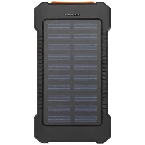 Altair robuuste powerbank op zonne-energie van 5000 mAh 10 W met ingebouwde zaklamp van gerecycled plastic