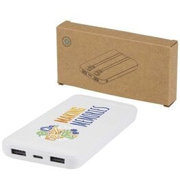 DeBle Adhil Powerbank 10.000 mAh met ingebouwde kabels 124459 bedrukken met logo