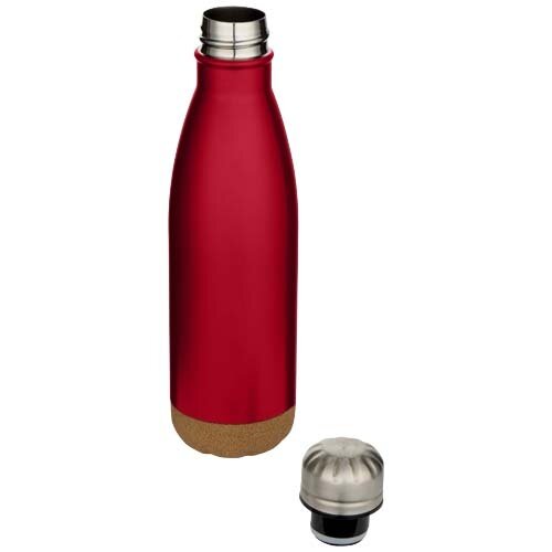 Cove 500 ml dubbelwandige vacuüm geïsoleerde roestvrijstalen waterfles met kurkdetails Cove 500 ml dubbelwandige vacuüm geïsoleerde roestvrijstalen waterfles met kurkdetails