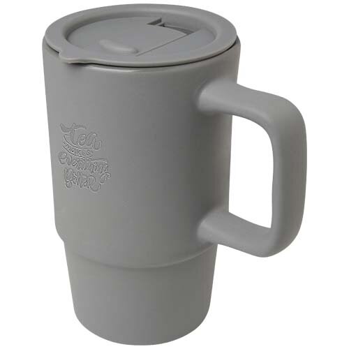 Mok 450 ml met deksel Carter met logo bedrukken DeBle