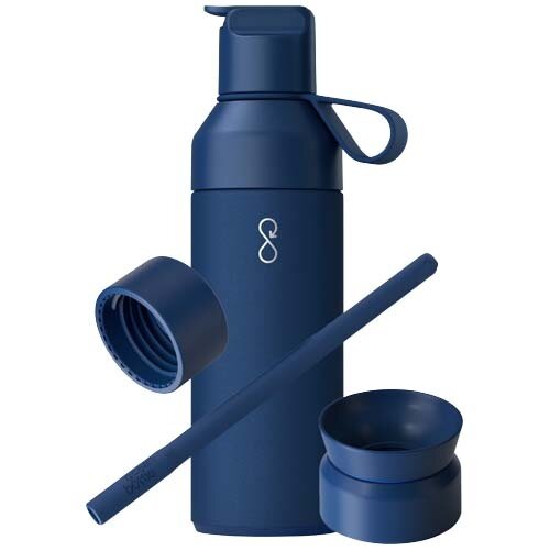 Ocean Bottle 500 ml 3-in-1 thermosfles geschenkset met logo bedrukken DeBle