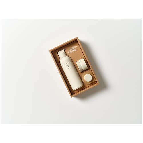 Ocean Bottle 500 ml 3-in-1 thermosfles geschenkset met logo bedrukken DeBle