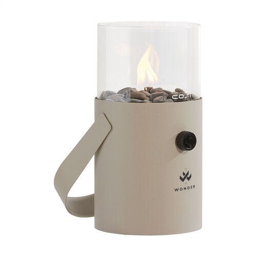 Cosiscoop Original Gaslantaarn 2336 – luxe metalen gaslantaarn met glas en kiezelstenen, brandtijd 5–6 uur, ideaal relatiegeschenk voor tuin en events