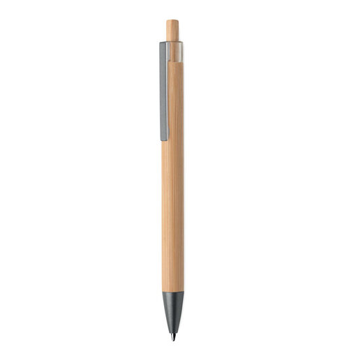 Bamboe balpen met drukknop (MO2595) met logo