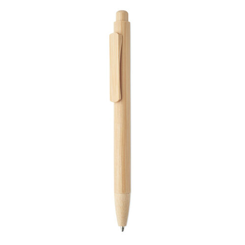 Bamboo balpen met drukknop (MO2606) met logo
