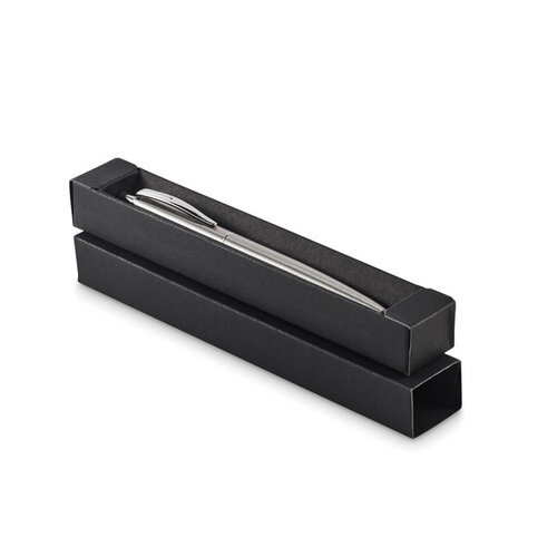 Balpen met drukknop in doosje (MO2640) met logo
