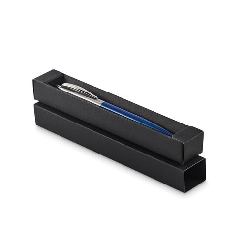 Balpen met drukknop in doosje (MO2640) met logo