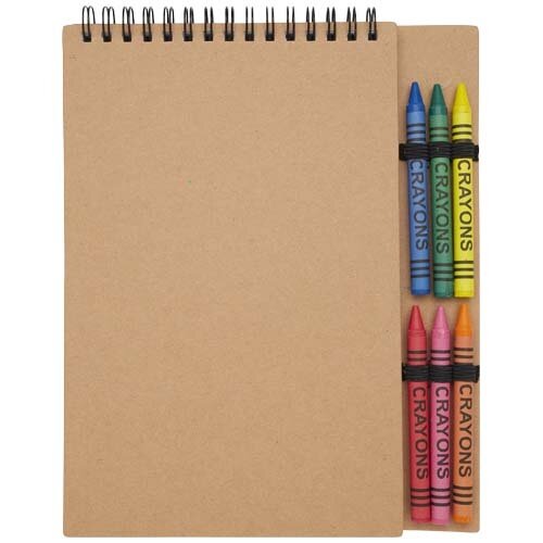 DeBle Doodle A5 spiraal notitieboek met waskrijtjesset bedrukken met logo