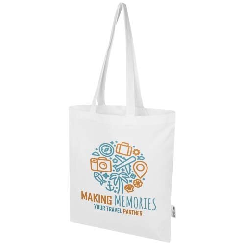 Madras Blend draagtas van 140 g/m² GRS gerecycled katoen – 7 liter Madras Blend draagtas van 140 g/m² GRS gerecycled katoen – 7 liter