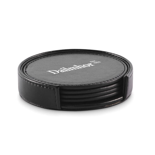 Set van 4 PU onderzetters (MO2615) met logo