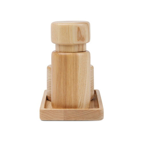 Vinga Retro V2620109 peper- en zoutstel van FSC-gecertificeerd essenhout met tray