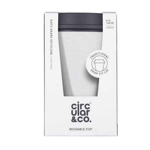 Circular&Co Recycled Now Cup 340 ml koffiebeker - W509, circulaire dubbelwandige herbruikbare beker van gerecyclede koffiebekers