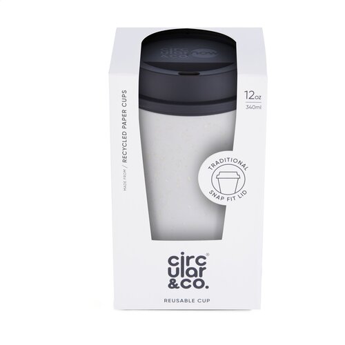 Circular&Co Recycled Now Cup 340 ml koffiebeker - W509, circulaire dubbelwandige herbruikbare beker van gerecyclede koffiebekers