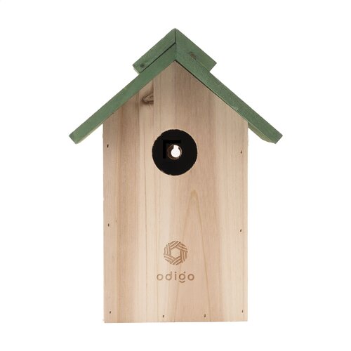 Bird Lodge vogelhuisje - 2809, houten nestkastje met groen dak voor kleine tuinvogels