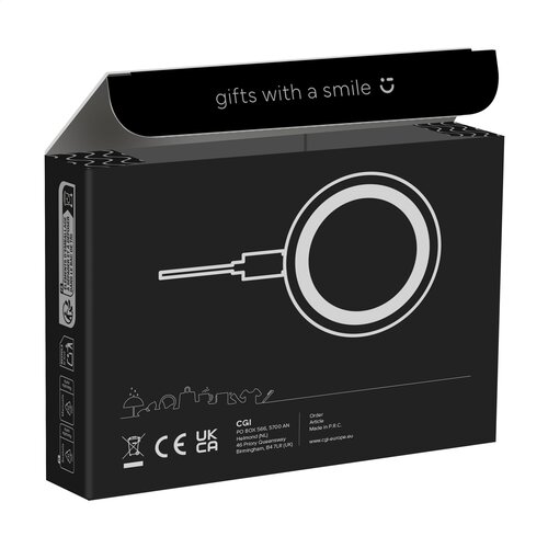 All-in-one RCS Recycled 15W Magnetic Wireless Charger - 2516, duurzame magnetische draadloze oplader van gerecycled ABS voor smartphone, iWatch en oortjes