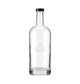 Helsinki Water Bottle Screw Cap 1L - 2787, glazen waterfles met aluminium schroefdop en stevige bodem geschikt voor horeca