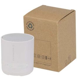 Hunor draadloze speaker 3W gerecycled plastic met logo bedrukken DeBle