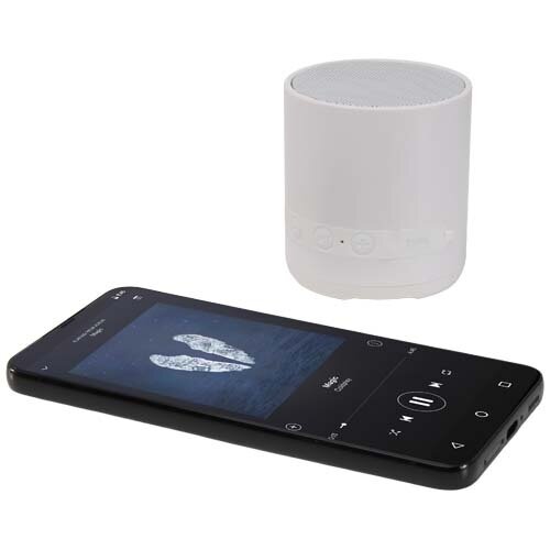 Hunor draadloze speaker 3W gerecycled plastic met logo bedrukken DeBle