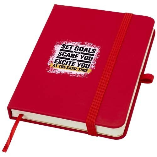 Spectrum Plus A6 notitieboek met harde kaft 107963 – duurzaam notitieboek met pennenlus en elastische sluiting, ideaal als relatiegeschenk