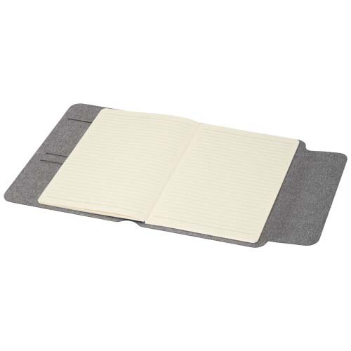 Andean A5 RCS gerecyclede portfolio 10799382 – duurzame portfolio met notitieboek, magnetische sluiting en walnoothouten detail, ideaal als relatiegeschenk