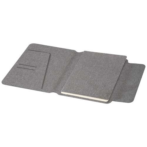 Andean A5 RCS gerecyclede portfolio 10799382 – duurzame portfolio met notitieboek, magnetische sluiting en walnoothouten detail, ideaal als relatiegeschenk