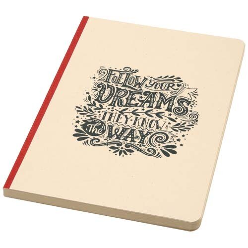 Liliana A5 notitieboek met zachte kaft van suikerriet en RPET 106125 – duurzaam notitieboek met 72 gelinieerde pagina’s, ideaal als relatiegeschenk