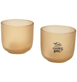 Male glazen bekers set van 2 – 100782 – duurzame 200 ml bekers van borosilicaatglas met strak en modern design, ideaal relatiegeschenk