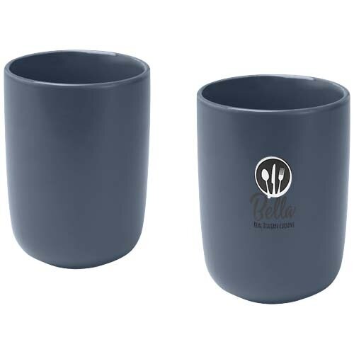 Keramische kopjes set 350 ml 2 stuks met logo bedrukken DeBle