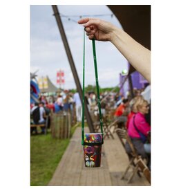 Lanyard Sublimatie RPET met bekerhouder 1797 – duurzame full colour lanyard van gerecycled polyester met siliconen bekerhouder, ideaal relatiegeschenk voor festivals en events