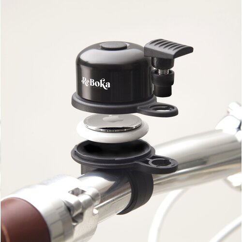 Airbell Original Fietsbel 2931 – slimme fietsbel met houder voor Apple AirTag, gemaakt van kunststof en RVS, geschikt voor sturen van 22 mm, ideaal relatiegeschenk