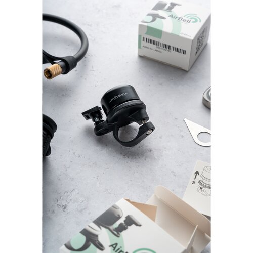 Airbell Original Fietsbel 2931 – slimme fietsbel met houder voor Apple AirTag, gemaakt van kunststof en RVS, geschikt voor sturen van 22 mm, ideaal relatiegeschenk