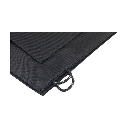 Solar Panel RPET 10W Charger oplader 2518 – duurzame 600D RPET pouch met solarpaneel, 10W vermogen, USB-A en Type-C aansluitingen, ideaal relatiegeschenk voor reizen en outdoor