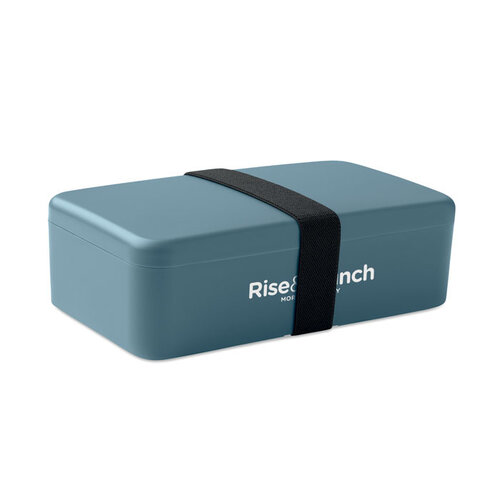 Lunchbox in PP 750 ml MO2678 – herbruikbare kunststof lunchbox met RPET elastieksluiting, duurzaam en compact relatiegeschenk voor kantoor, school en onderweg