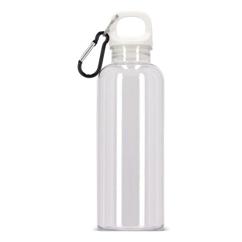 Noa waterfles R-PET 500 ml Transparant LT98913 – duurzame transparante waterfles met karabijnhaakclip, licht en herbruikbaar relatiegeschenk van gerecycled materiaal