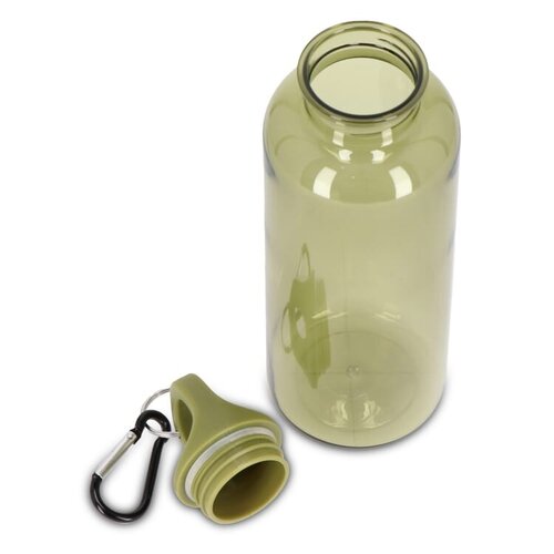Noa waterfles R-PET 500 ml Transparant LT98913 – duurzame transparante waterfles met karabijnhaakclip, licht en herbruikbaar relatiegeschenk van gerecycled materiaal