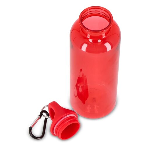 Noa waterfles R-PET 500 ml Transparant LT98913 – duurzame transparante waterfles met karabijnhaakclip, licht en herbruikbaar relatiegeschenk van gerecycled materiaal