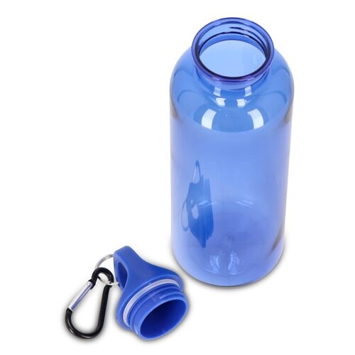 Noa waterfles R-PET 500 ml Transparant LT98913 – duurzame transparante waterfles met karabijnhaakclip, licht en herbruikbaar relatiegeschenk van gerecycled materiaal