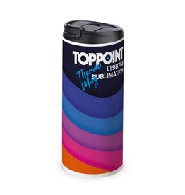 Thermobeker Sublimatie 350 ml LT98768 – dubbelwandige lekvrije thermobeker met full-colour sublimatiebedrukking, ideaal als gepersonaliseerd relatiegeschenk
