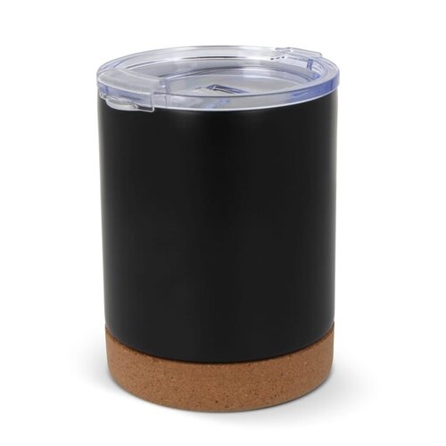 T-ceramic thermomok met deksel Lena 350 ml LT98726 – duurzame mok van gerecycled RVS met keramische binnenlaag en kurken bodem, premium relatiegeschenk