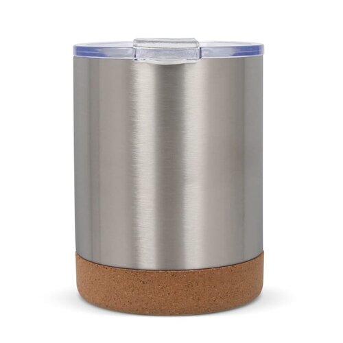 T-ceramic thermomok met deksel Lena 350 ml LT98726 – duurzame mok van gerecycled RVS met keramische binnenlaag en kurken bodem, premium relatiegeschenk